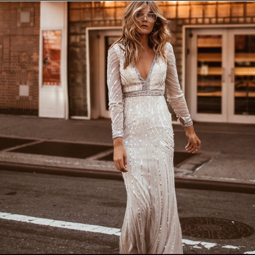 BHLDN Terani dress beaded